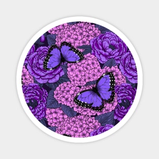 Blue morpho garden 2 Magnet